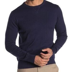 Wallin & Bros Classic Crew Neck Sweater Men's L Navy Blue NWOT